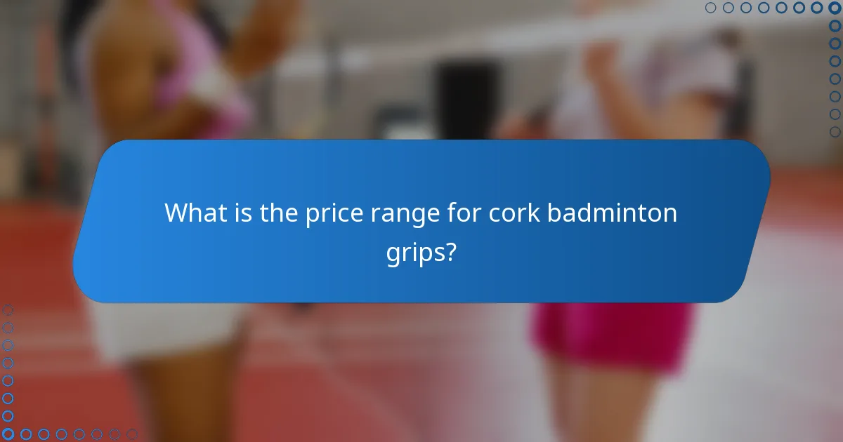 What is the price range for cork badminton grips?